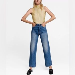 MANGO X Leandra Medine Yellow Zip Texture Top Medium